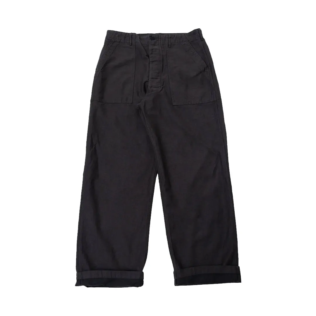 Fatigue-Pants-Cotton-Linen-Moleskin-Relax-Fit-Charcoal-Gray-Front.webp OrSlow 01-5104-60K – Fatigue Pants Cotton Linen Moleskin Relax Fit – Charcoal Gray - Image 1