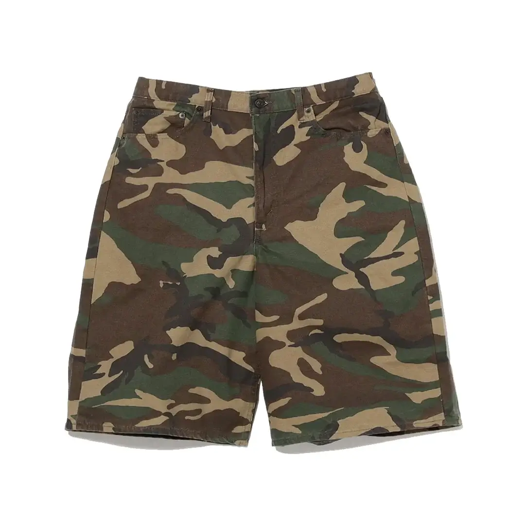 OrSlow-×-BEAMS-100-Super-Dad-Woodland-Camo-Short-Pant-Front.webp OrSlow × BEAMS “100 Super Dad” Woodland Camo Short Pant - Image 1