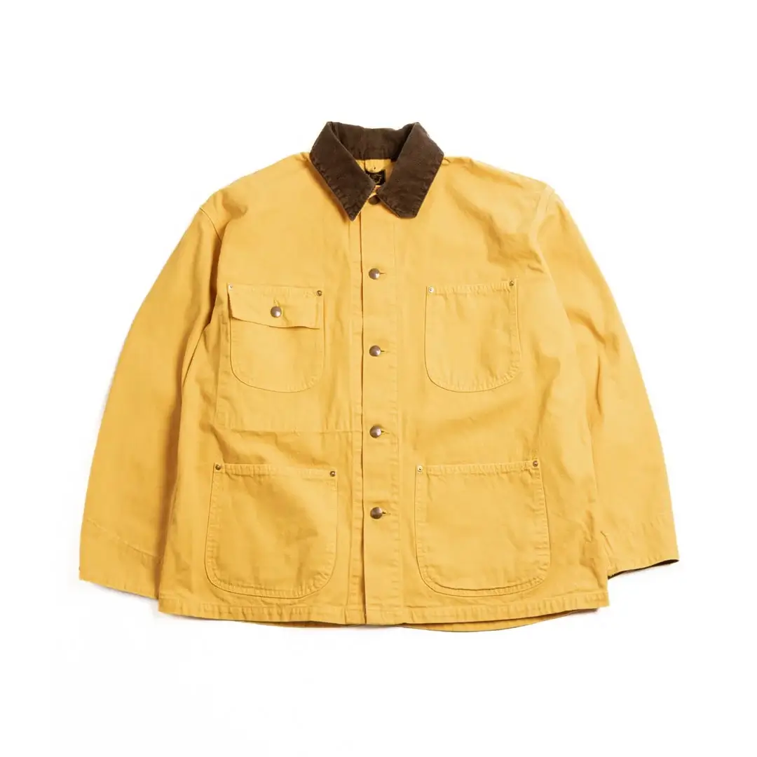 Orslow-6034-Relax-Fit-Oxford-Coverall-Yellow-Front.webp Orslow (6034) Relax Fit Oxford Coverall Yellow - Image 1