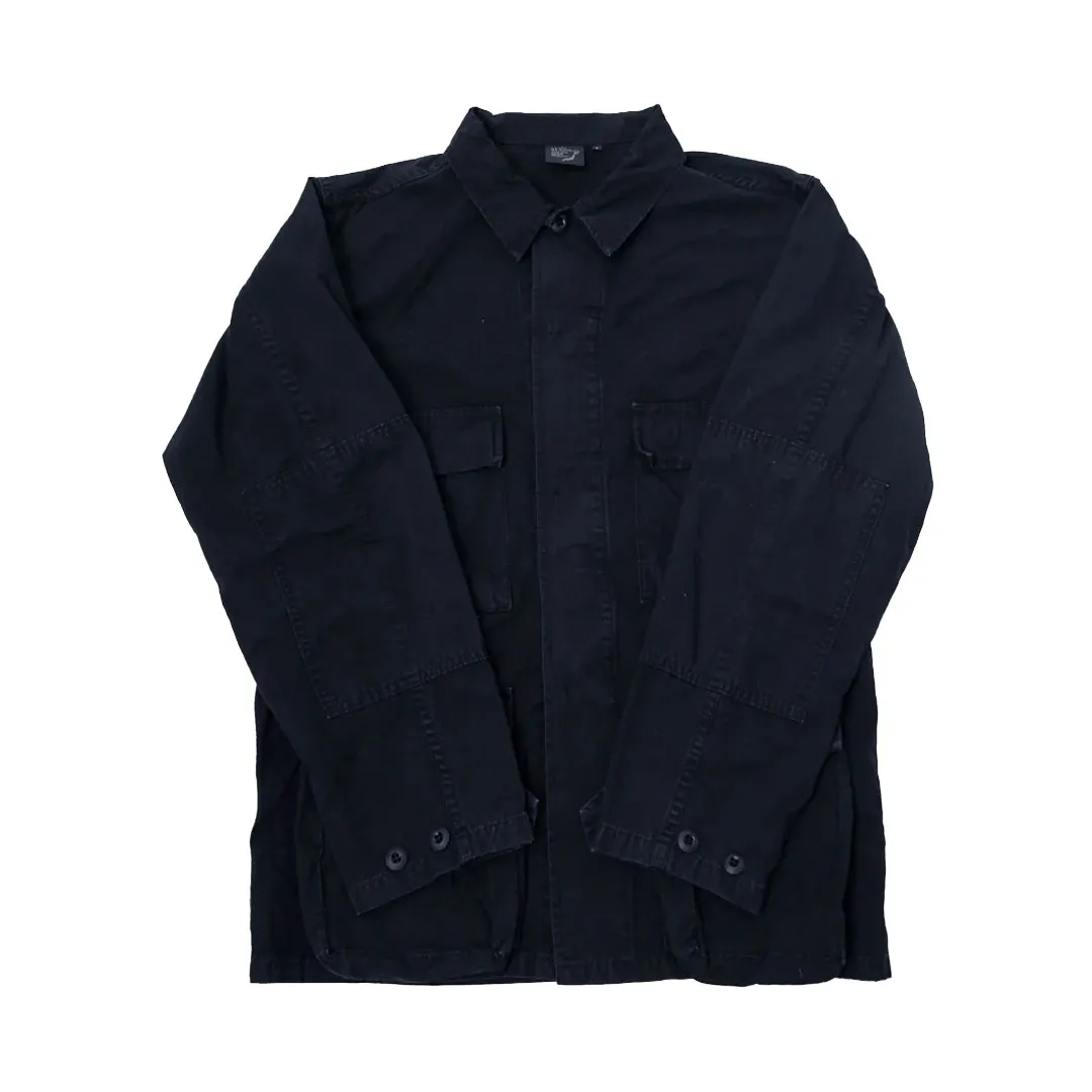 Ripstop-BDU-Jacket-Black-Stone-Front.webp OrSlow 01-6110-61S Ripstop BDU Jacket – Black Stone - Image 1