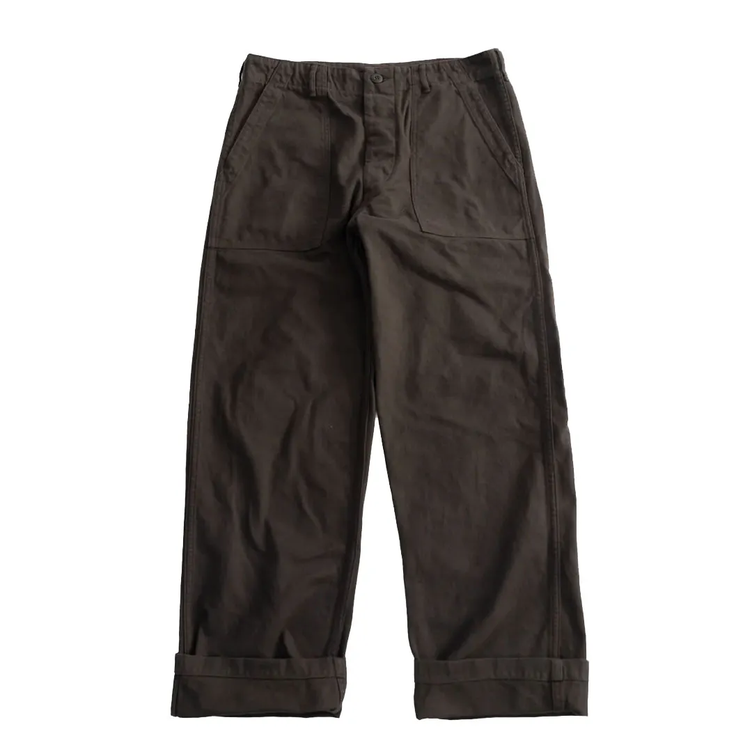 The-Army-Fatigue-Regular-Fit-Brushed-Flannel-Pants-by-orSlow-Front.webp orSlow 01-5002-52K – Fatigue Pants Brushed Flannel Standard Fit – Coffee Brown - Image 1
