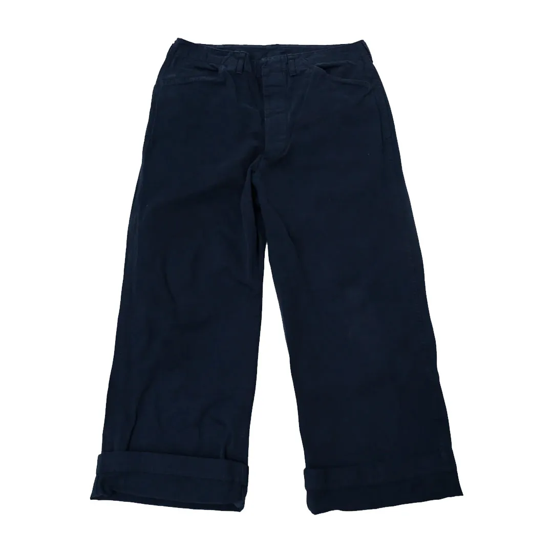 USMC-Herringbone-Wide-Fit-Utility-Trousers-Black-Front.webp OrSlow 01-5210-61K USMC Herringbone Wide Fit Utility Trousers – Black - Image 1