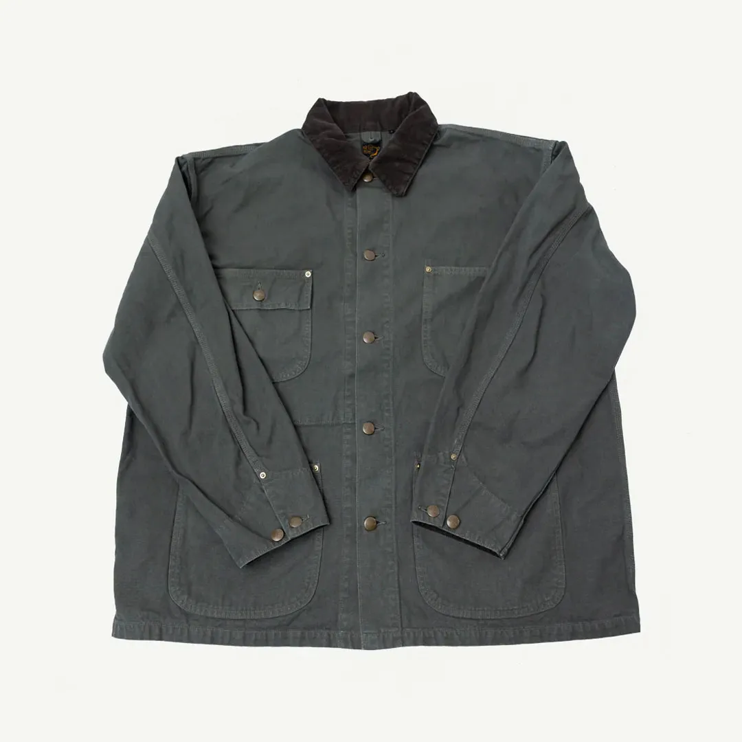 orSlow-01-6034-76-Relax-Fit-Coverall-Jacket-Front.webp OrSlow 01-6034-76S Relaxed Fit Coverall Jacket – Army Green - Image 1