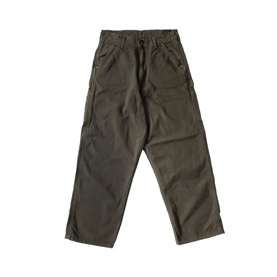 orSlow-Dads-Fit-Oxford-Painter-Pants-Army-Green-Front.webp orSlow Dad’s Fit Oxford Painter Pants – Army Green - Image 1