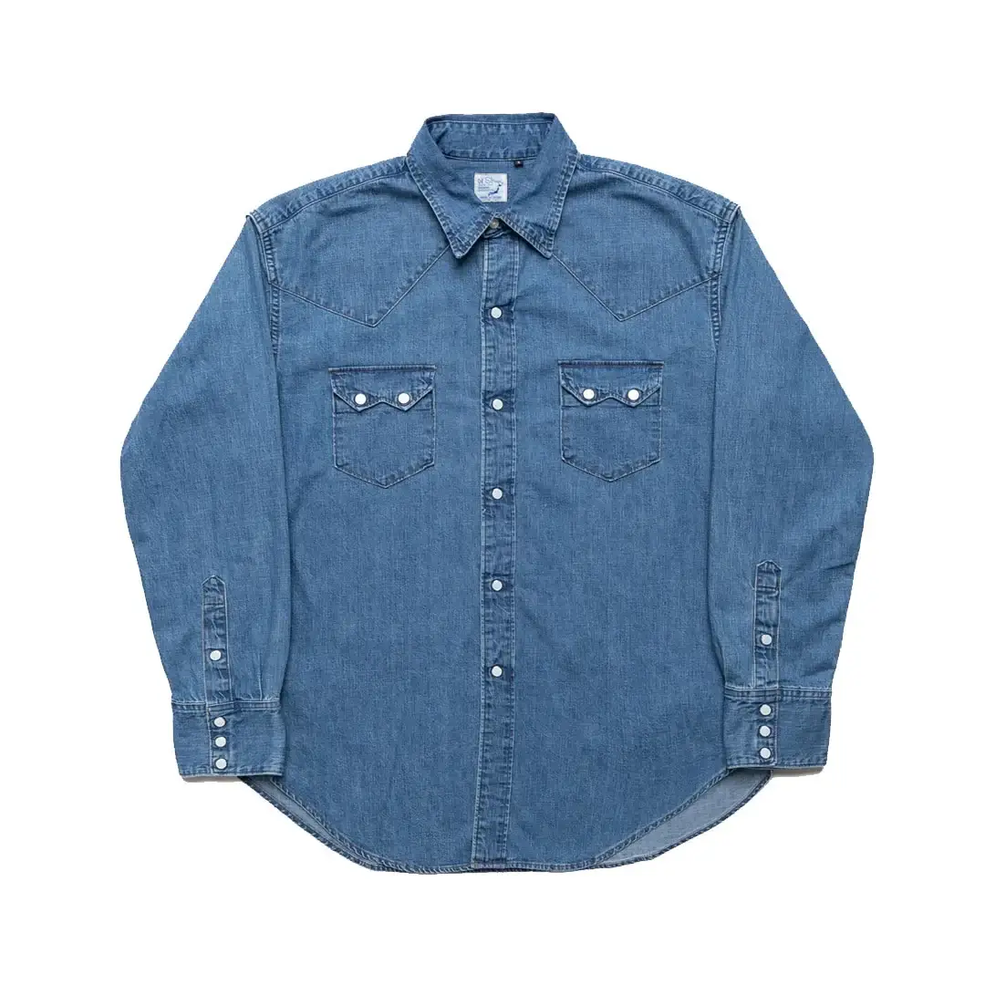 orSlow-Denim-Western-Shirt-Front.webp orSlow Denim Western Shirt - Image 1