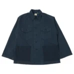 orSlow Herringbone Twill Contrast Pocket Overshirt – Navy