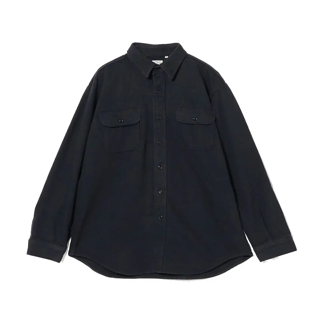 orSlow-Relax-Fit-Flannel-Shirt-Black-Front.webp orSlow Relax Fit Flannel Shirt Black - Image 1