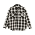 orSlow Relax Fit Flannel Shirt Black White