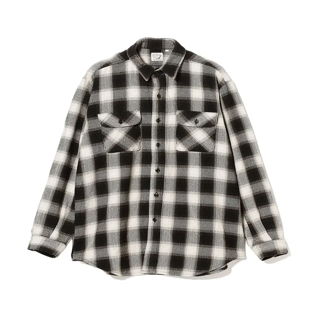 orSlow-Relax-Fit-Flannel-Shirt-Front-View.webp orSlow Relax Fit Flannel Shirt Black White - Image 1