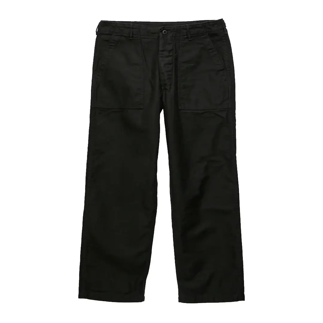 orSlow-Straight-Fit-Fatigue-Pants-in-Black-Front.webp orSlow Straight Fit Fatigue Pants in Black - Image 1