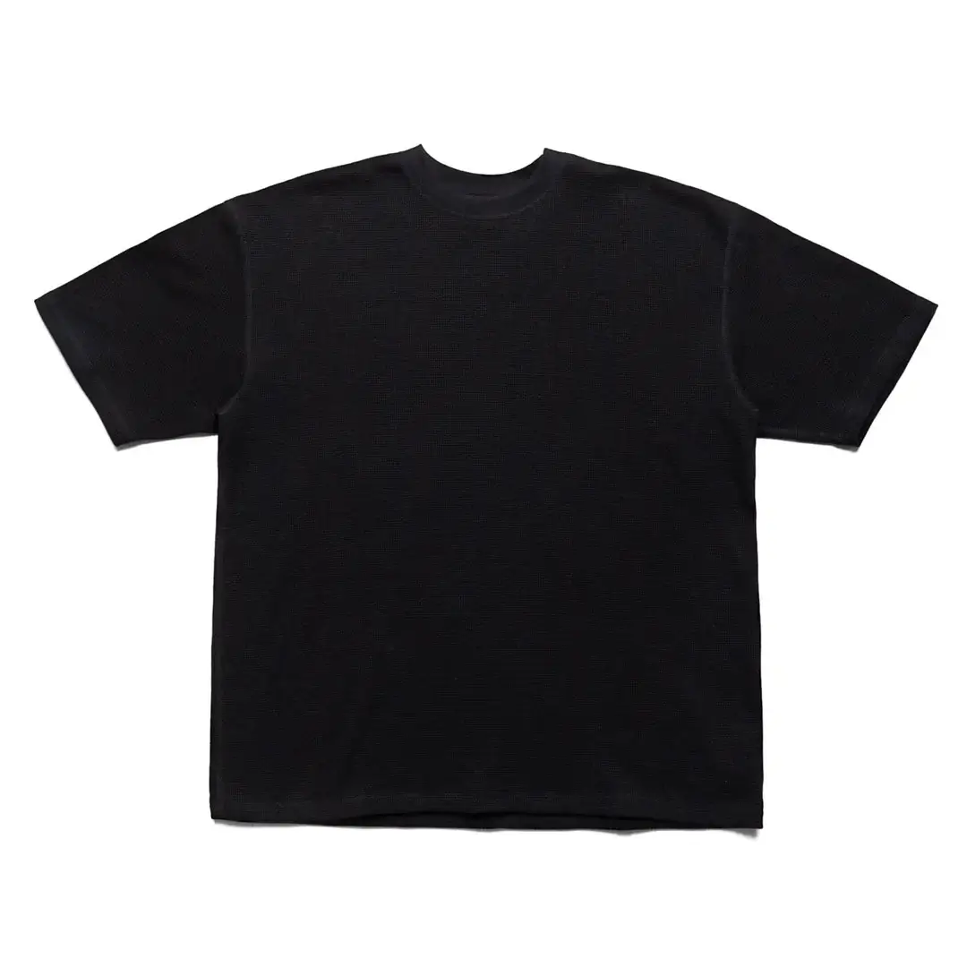 orSlow-Waffle-T-Shirt-Black-Front.webp orSlow Waffle T-Shirt – Black - Image 1