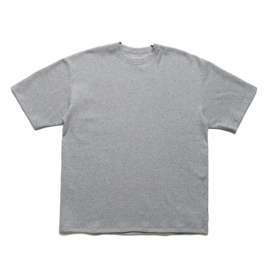 orSlow-Waffle-T-Shirt-Heather-Grey-Front.webp orSlow Waffle T-Shirt – Heather Grey - Image 1