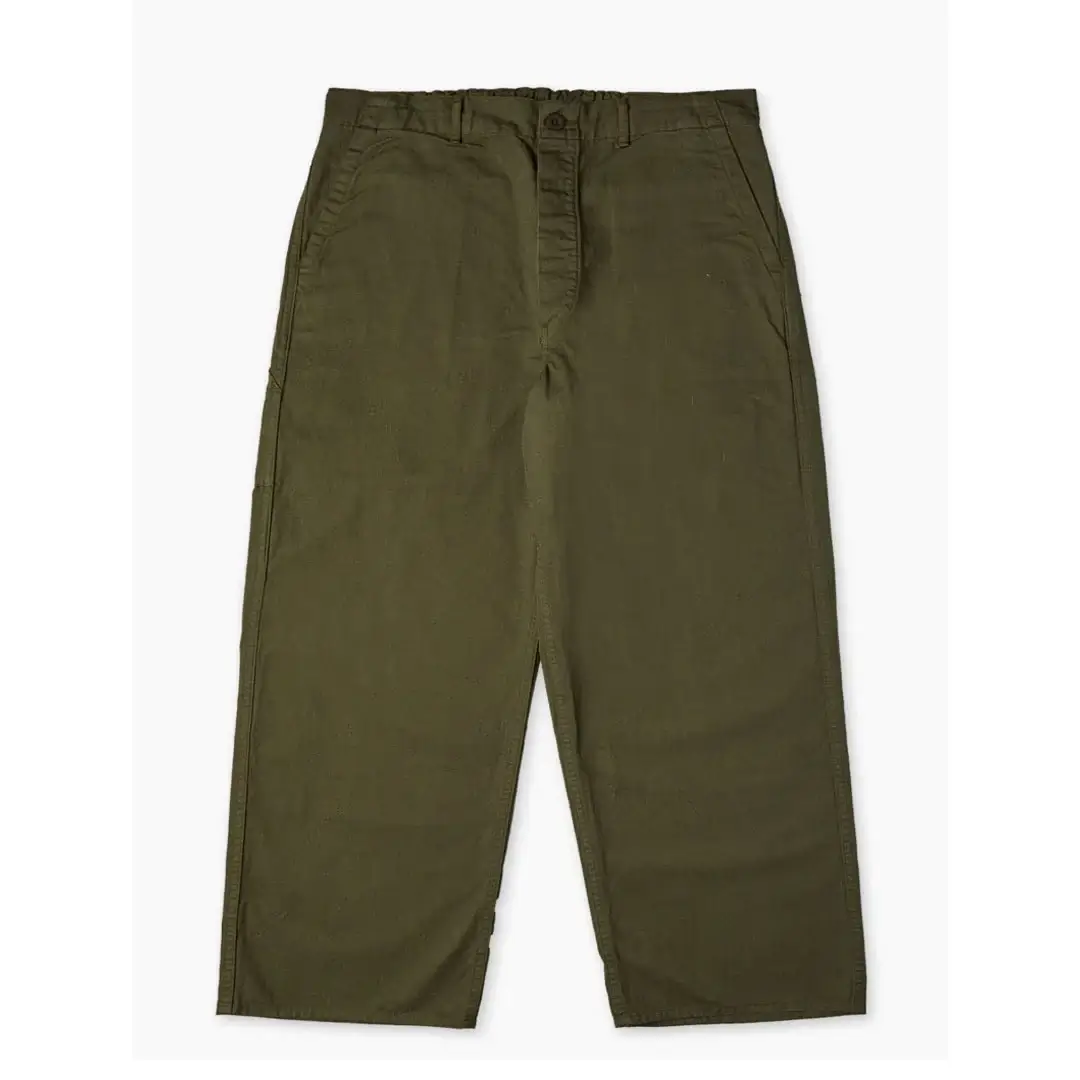 orSlow-Wide-Fit-French-Work-Pants-Army-Green-Front.webp orSlow Wide Fit French Work Pants Army Green - Image 1