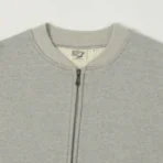 orSlow Zip Through Heavyweight Sweatshirt – Heather Grey - Image 2