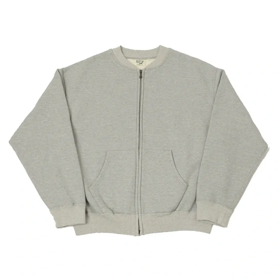orSlow-Zip-Through-Heavyweight-Sweatshirt-Heather-Grey-Front.webp orSlow Zip Through Heavyweight Sweatshirt – Heather Grey - Image 1